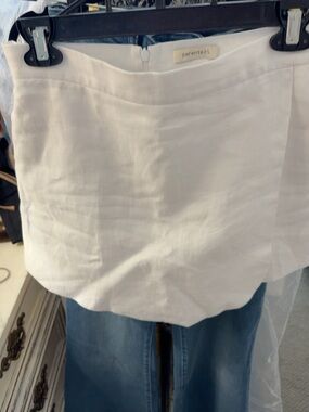 Parentetzi White Linen Mini Skirt